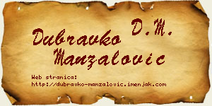 Dubravko Manzalović vizit kartica